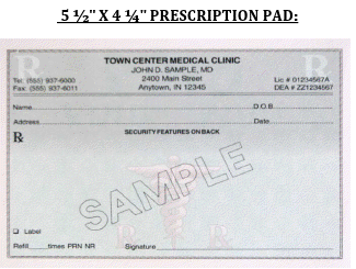 Landscape Tamper Proof Prescription Pads